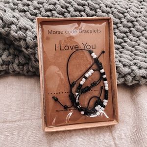 morse code “i love you” beaded bracelet